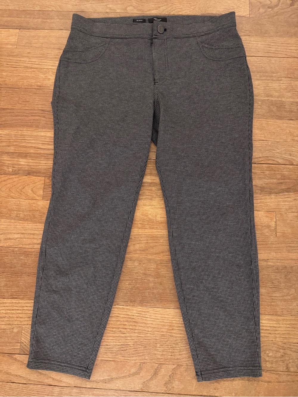Simply Vera Wang Women's Black Gray Houndstooth Skinny Pants - Sz PL Short
b63